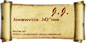 Jovanovics János névjegykártya